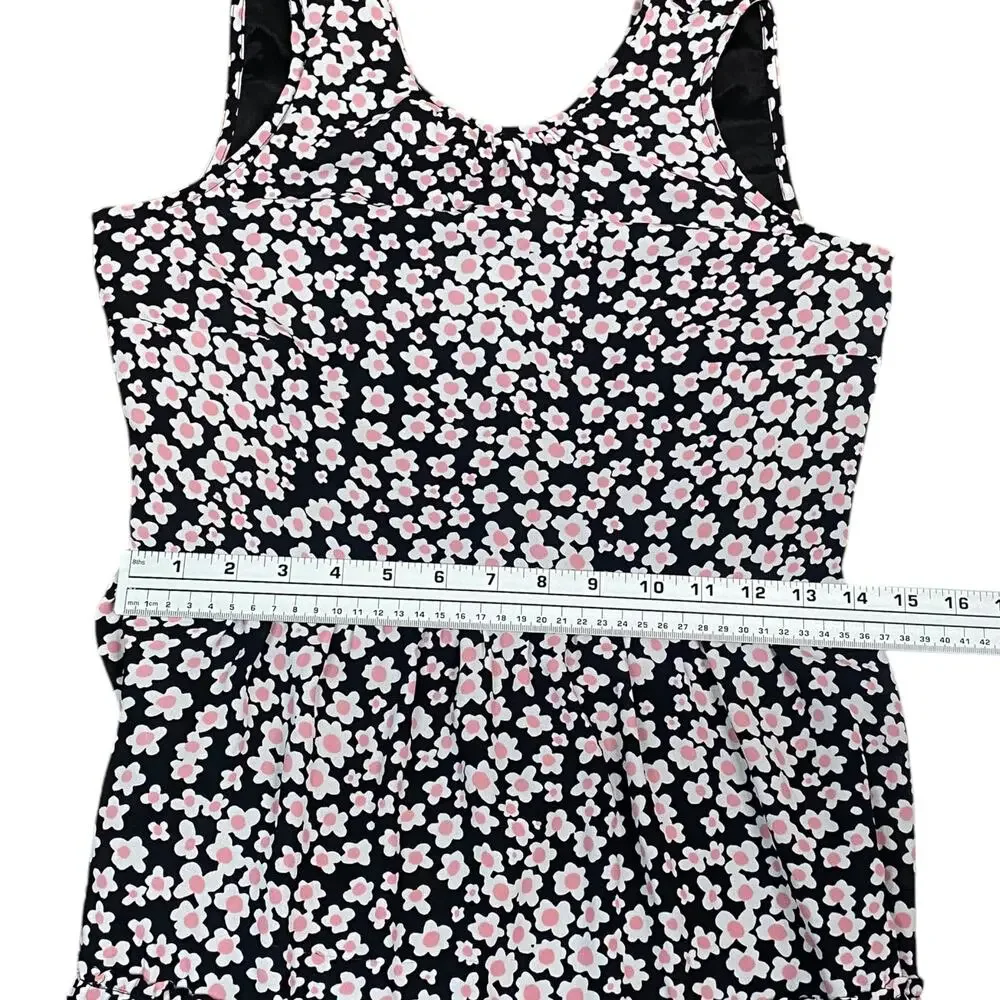 J Crew Poppy Garden Floral Tiered Midi Dress S Black Cottagecore A-line Ditsy